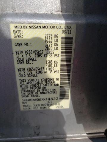 Photo 14 from auction – 2011 NISSAN PATHFINDER with VIN 5N1AR1NB0BC634822