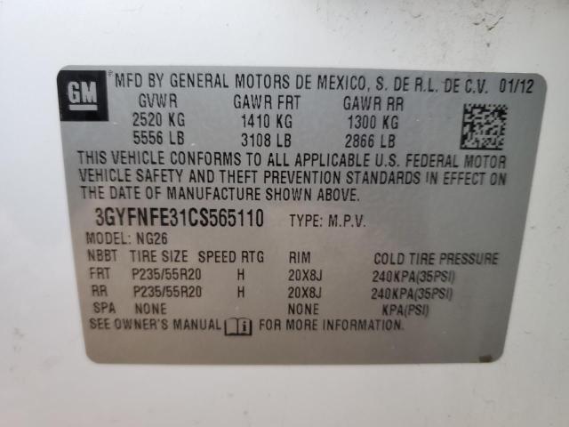 Foto 14 de la subasta – 2012 CADILLAC SRX PREMIU con VIN 3GYFNFE31CS565110