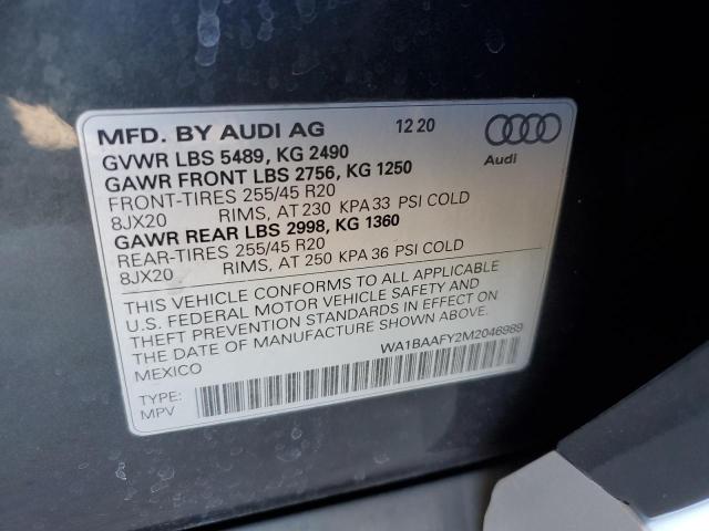 Photo 14 from auction – 2021 AUDI Q5 PREMIUM with VIN WA1BAAFY2M2046989