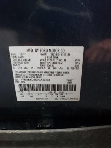 Photo 14 from auction – 2018 FORD EXPLORER X with VIN 1FM5K8D85JGA53537