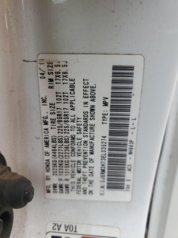 Photo 14 from auction – 2014 HONDA CR-V EXL with VIN 5J6RM3H73EL035274