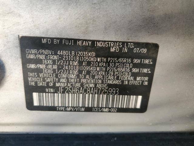 Photo 14 from auction – 2010 SUBARU FORESTER 2 with VIN JF2SH6AC8AH725993