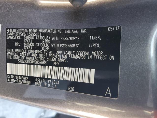 Photo 14 from auction – 2017 TOYOTA SIENNA with VIN 5TDZZ3DC8HS858666