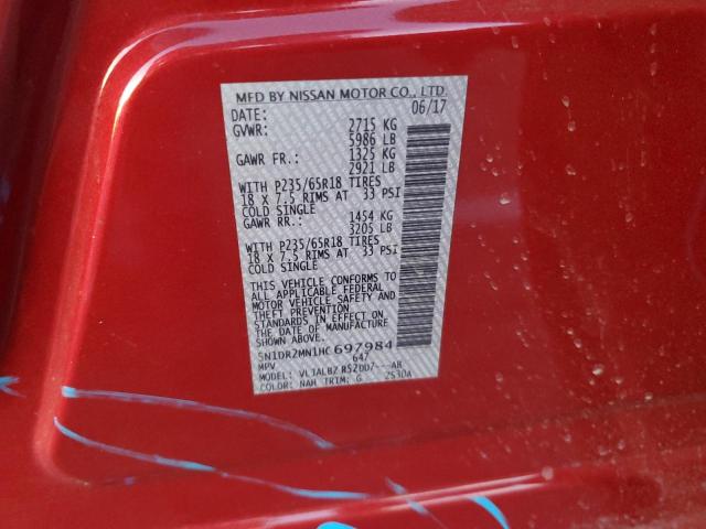 Photo 14 from auction – 2017 NISSAN PATHFINDER with VIN 5N1DR2MN1HC697984