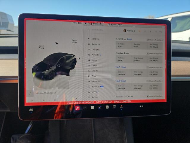 Photo 9 from auction – 2022 TESLA MODEL Y with VIN 7SAYGDEE4NF368655