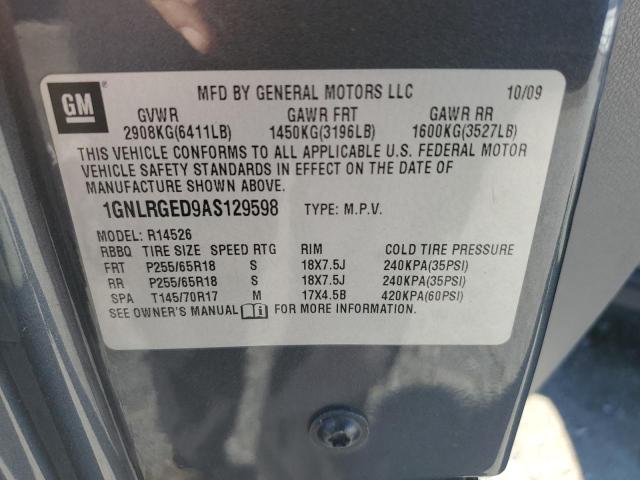Photo 14 from auction – 2010 CHEVROLET TRAVERSE L with VIN 1GNLRGED9AS129598