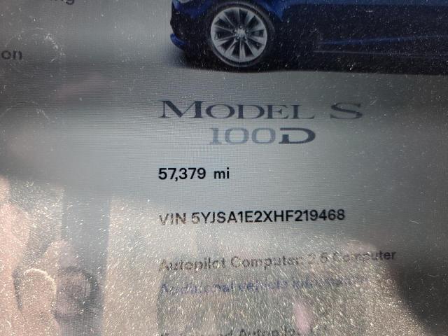 Photo 9 from auction – 2017 TESLA MODEL S with VIN 5YJSA1E2XHF219468