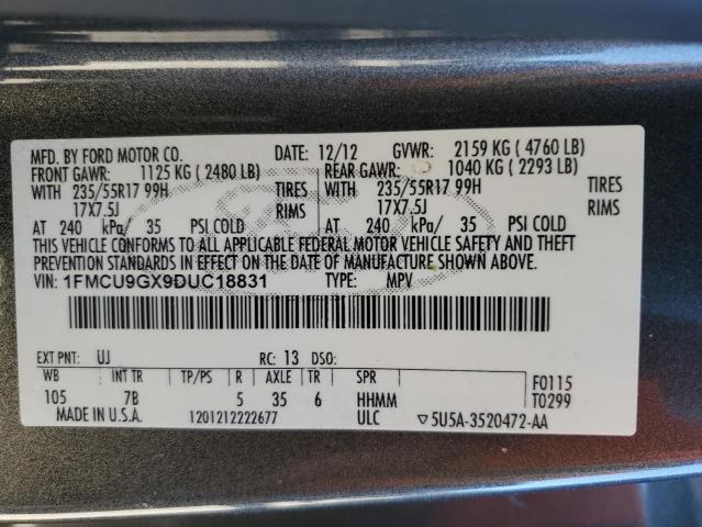 Photo 14 from auction – 2013 FORD ESCAPE SE with VIN 1FMCU9GX9DUC18831