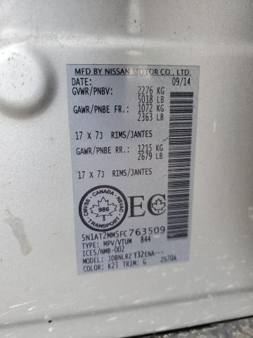 Photo 14 from auction – 2015 NISSAN ROGUE S with VIN 5N1AT2MM5FC763509
