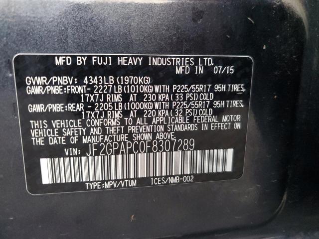 Photo 14 from auction – 2015 SUBARU XV CROSSTR with VIN JF2GPAPC0F8307289