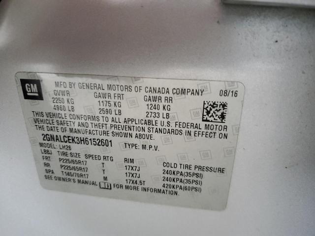 Photo 14 from auction – 2017 CHEVROLET EQUINOX LT with VIN 2GNALCEK3H6152601