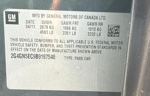 Photo 10 from auction – 2011 BUICK REGAL CXL with VIN 2G4GN5EC9B9187548