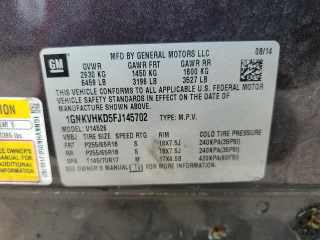 Photo 14 from auction – 2015 CHEVROLET TRAVERSE L with VIN 1GNKVHKD5FJ145702