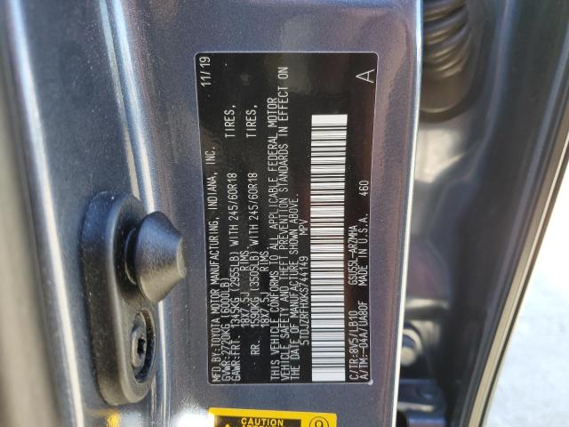 Photo 14 from auction – 2019 TOYOTA HIGHLANDER with VIN 5TDJZRFHXKS744149
