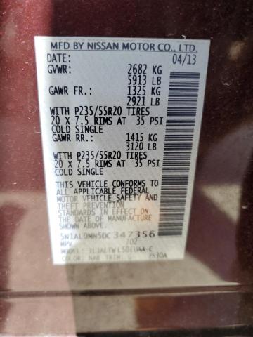 Photo 14 from auction – 2013 INFINITI JX35 with VIN 5N1AL0MN5DC347356
