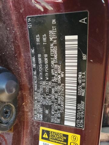 Photo 14 from auction – 2015 TOYOTA HIGHLANDER with VIN 5TDJKRFH5FS114579