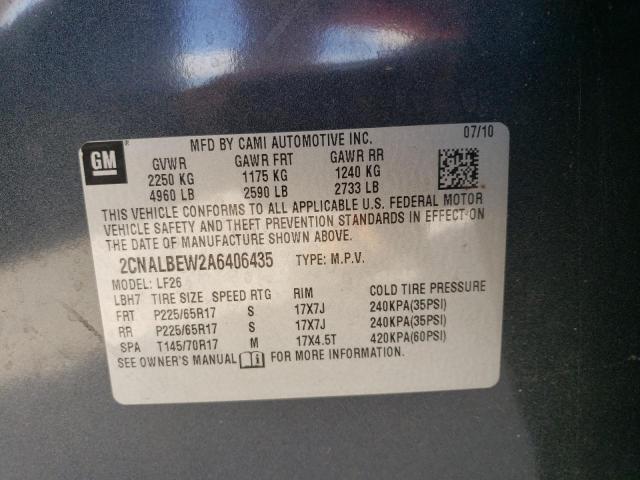 Photo 14 from auction – 2010 CHEVROLET EQUINOX LS with VIN 2CNALBEW2A6406435