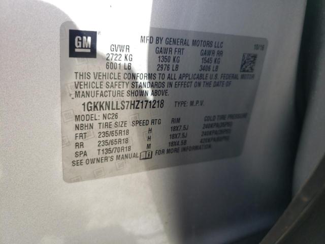 Photo 14 from auction – 2017 GMC ACADIA SLE with VIN 1GKKNLLS7HZ171218