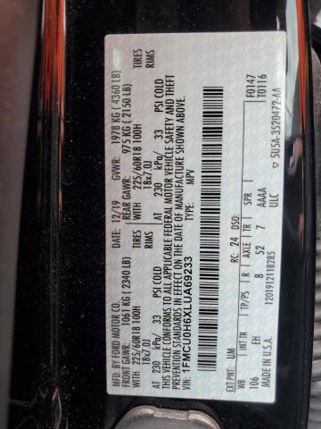 Photo 14 from auction – 2020 FORD ESCAPE SEL with VIN 1FMCU0H6XLUA69233
