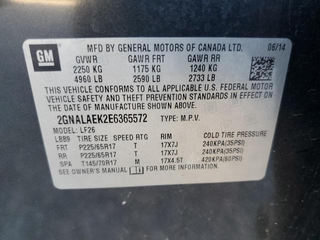 Photo 14 from auction – 2014 CHEVROLET EQUINOX LS with VIN 2GNALAEK2E6365572