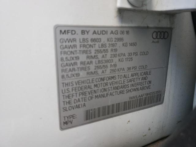 Photo 14 from auction – 2017 AUDI Q7 PREMIUM with VIN WA1LAAF79HD023554