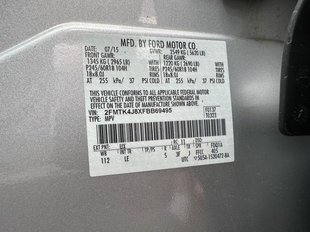 Photo 10 from auction – 2015 FORD EDGE SEL with VIN 2FMTK4J8XFBB69495