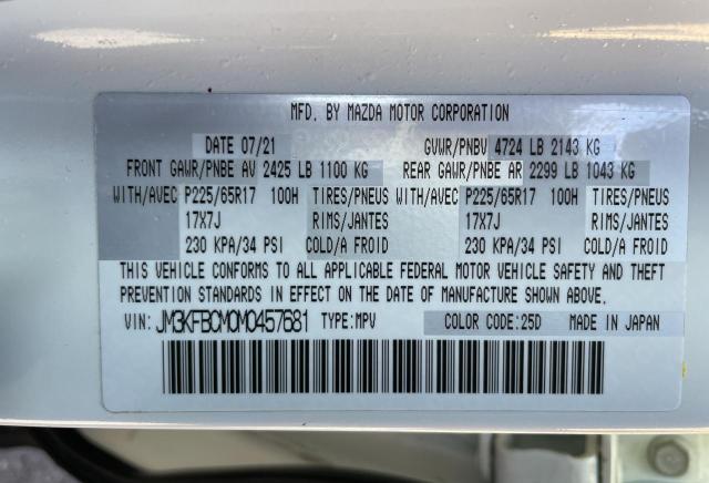 Photo 10 from auction – 2021 MAZDA CX-5 TOURI with VIN JM3KFBCM0M0457681