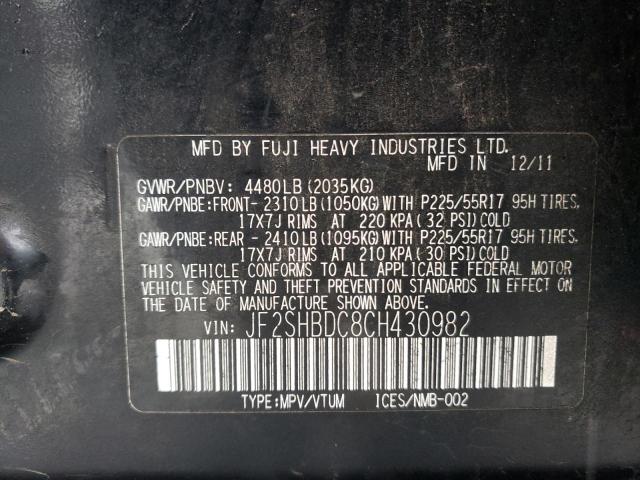 Photo 14 from auction – 2012 SUBARU FORESTER 2 with VIN JF2SHBDC8CH430982
