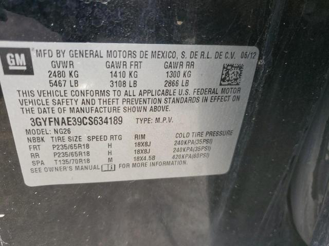 Photo 14 from auction – 2012 CADILLAC SRX with VIN 3GYFNAE39CS634189