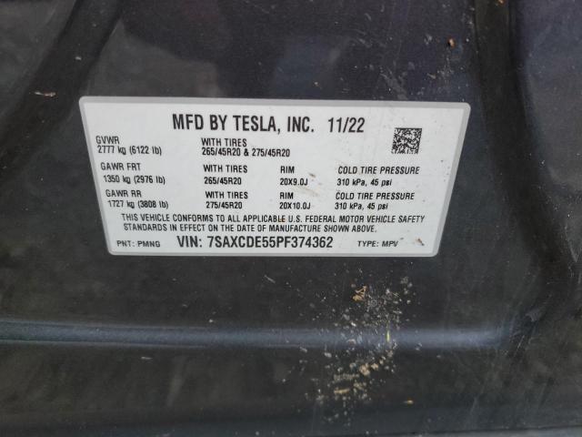 Photo 14 from auction – 2023 TESLA MODEL X with VIN 7SAXCDE55PF374362