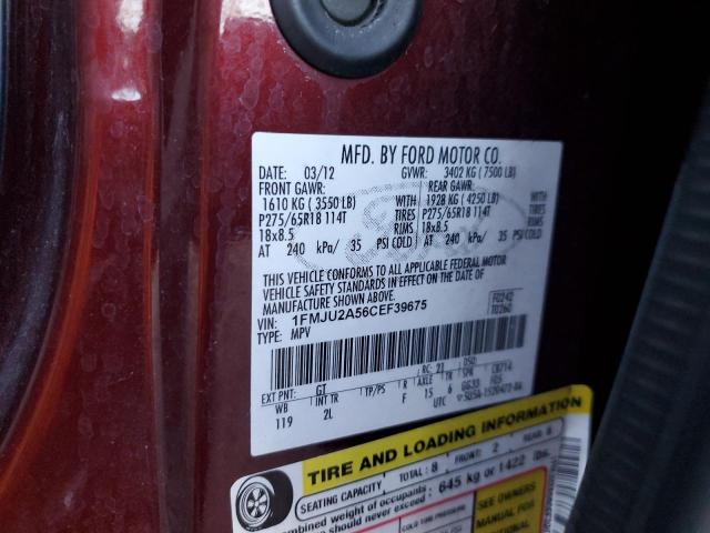 Photo 14 from auction – 2012 FORD EXPEDITION with VIN 1FMJU2A56CEF39675