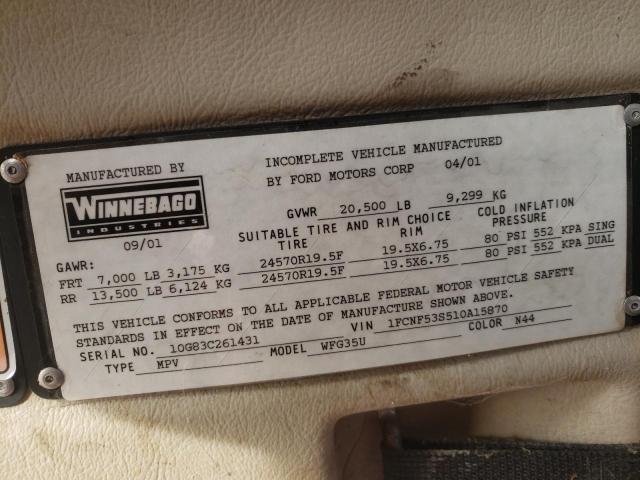 Photo 10 from auction – 2001 FORD F550 SUPER with VIN 1FCNF53S510A15870