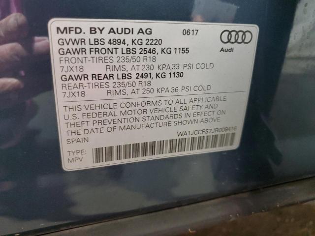Photo 14 from auction – 2018 AUDI Q3 PREMIUM with VIN WA1JCCFS7JR008416
