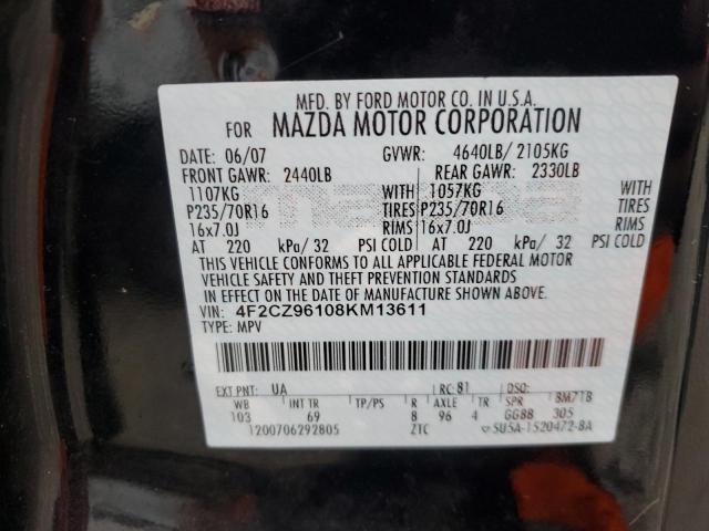 Photo 14 from auction – 2008 MAZDA TRIBUTE S with VIN 4F2CZ96108KM13611