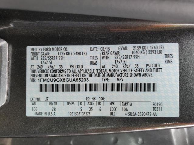 Photo 14 from auction – 2016 FORD ESCAPE SE with VIN 1FMCU9GX8GUA65203