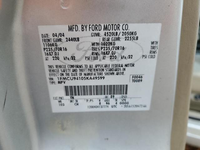 Photo 14 from auction – 2005 FORD ESCAPE LIM with VIN 1FMCU94105KA49599