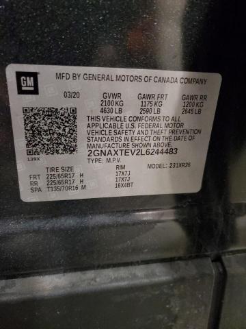 Photo 14 from auction – 2020 CHEVROLET EQUINOX LT with VIN 2GNAXTEV2L6244483