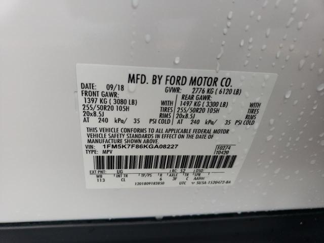 Photo 14 from auction – 2019 FORD EXPLORER L with VIN 1FM5K7F86KGA08227