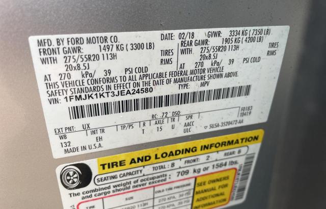 Photo 10 from auction – 2018 FORD EXPEDITION with VIN 1FMJK1KT3JEA24580