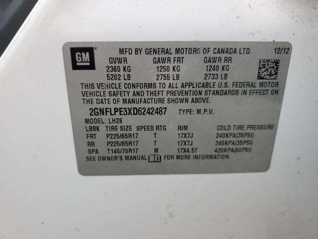 Photo 14 from auction – 2013 CHEVROLET EQUINOX LT with VIN 2GNFLPE3XD6242487
