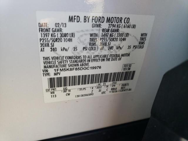 Photo 14 from auction – 2013 FORD EXPLORER L with VIN 1FM5K8F85DGC19976