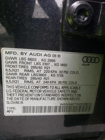 Photo 14 from auction – 2017 AUDI Q7 PRESTIG with VIN WA1VAAF71HD026070