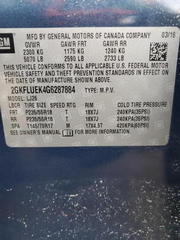 Photo 14 from auction – 2016 GMC TERRAIN SL with VIN 2GKFLUEK4G6287884