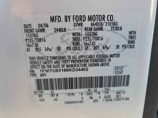 Photo 14 from auction – 2006 FORD ESCAPE XLT with VIN 1FMYU93166KD34462