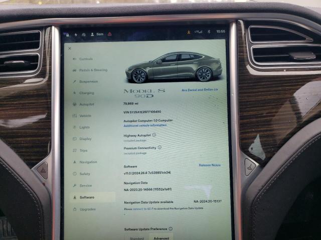 Photo 9 from auction – 2015 TESLA MODEL S with VIN 5YJSA1E25FF109490