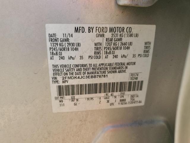 Photo 14 from auction – 2014 FORD EDGE SEL with VIN 2FMDK4JC3EBB76781