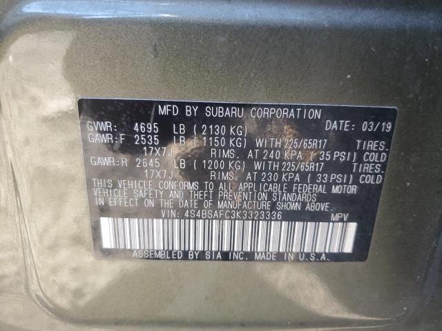 Photo 14 from auction – 2019 SUBARU OUTBACK 2. with VIN 4S4BSAFC3K3323336