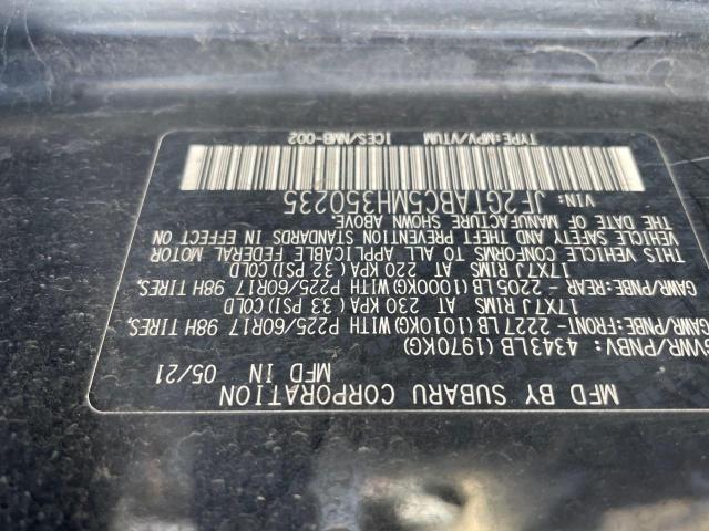 Photo 10 from auction – 2021 SUBARU CROSSTREK with VIN JF2GTABC5MH350235