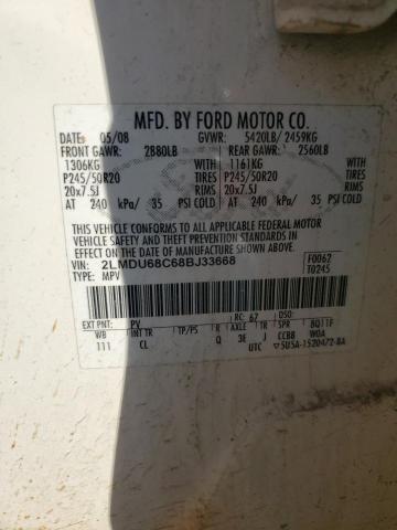 Photo 14 from auction – 2008 LINCOLN MKX with VIN 2LMDU68C68BJ33668