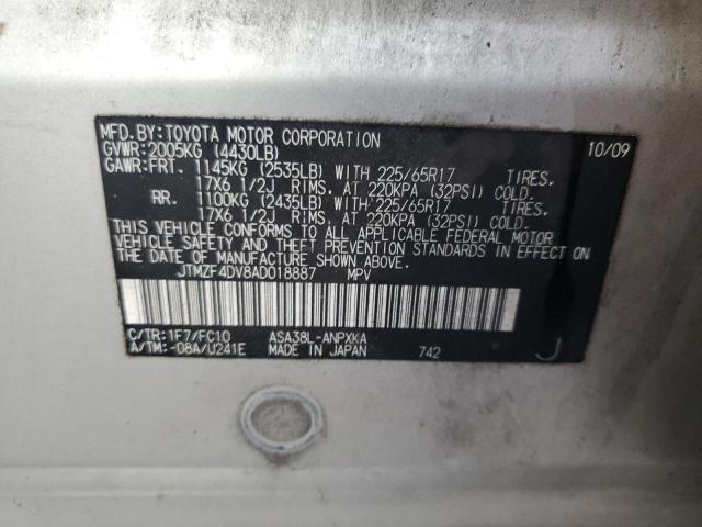 Photo 14 from auction – 2010 TOYOTA RAV4 with VIN JTMZF4DV8AD018887